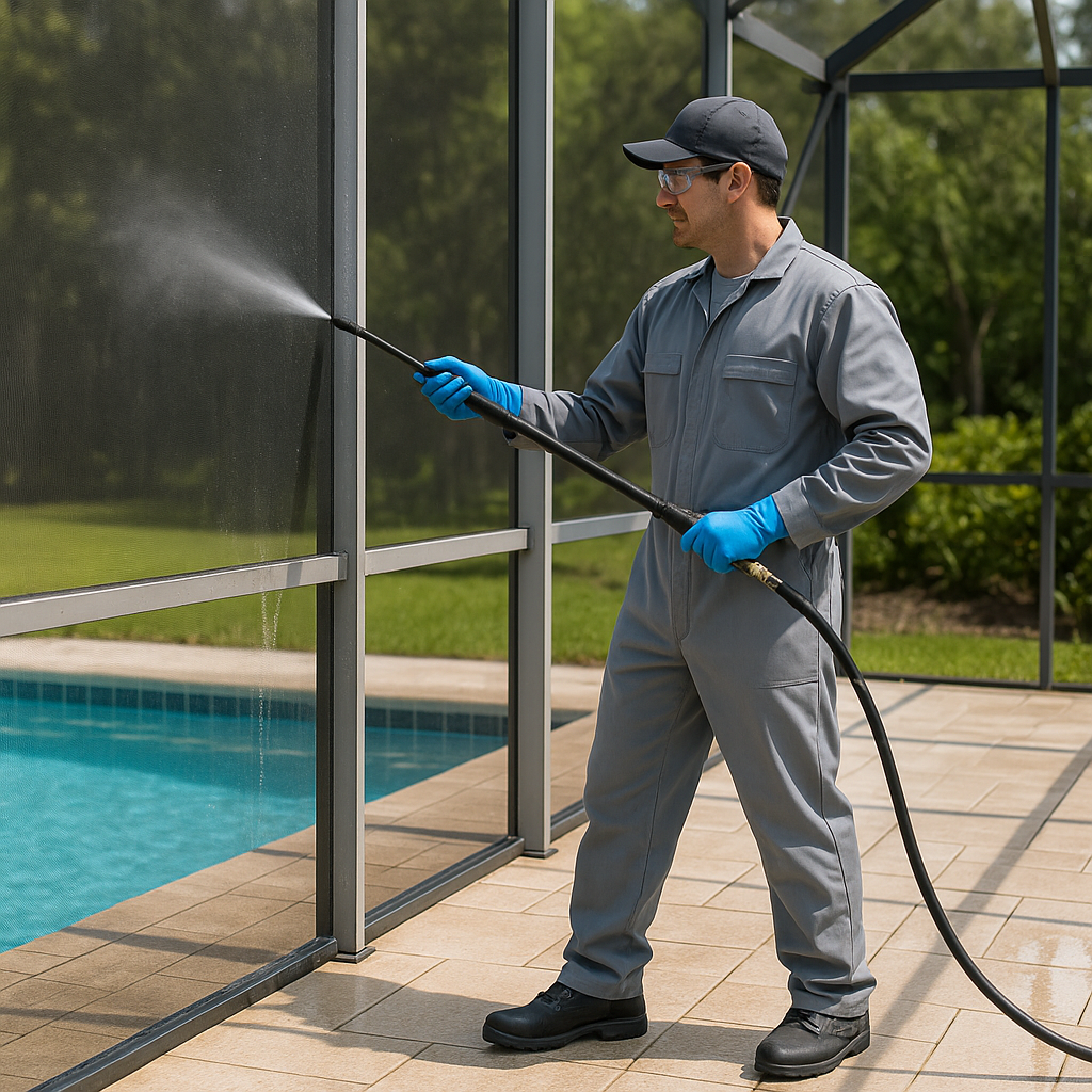 Pool Screen Enclosure Cleaning